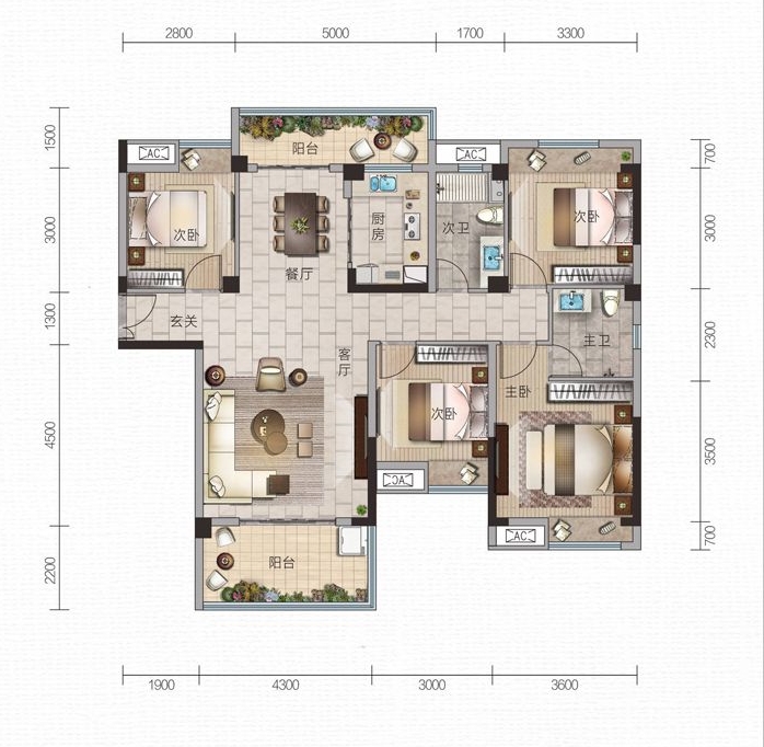 风和日丽新装大三房新叄种对面拎包即住