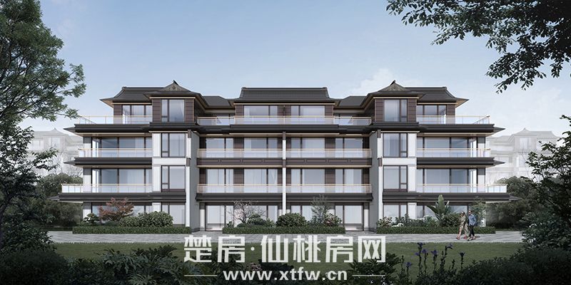 4层排屋组合透视