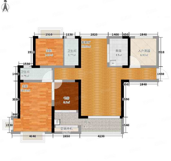 新一中对面翰林公馆精装三房看房方便证满二