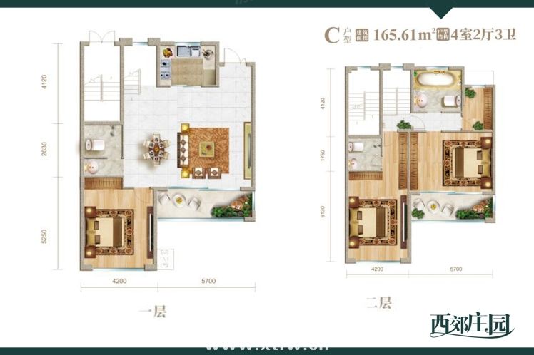 西郊庄园C户型165.61㎡