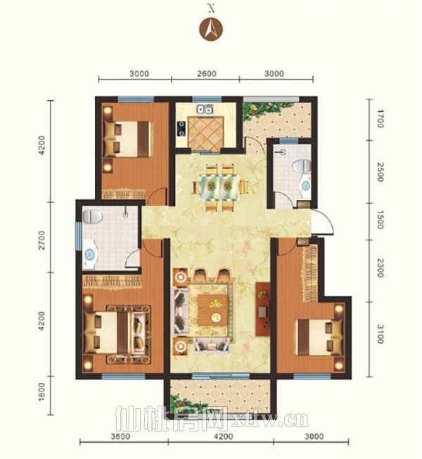 新二中二小旁森林国际毛坯大四房证件满二电梯高层适合出租自住照顾小孩