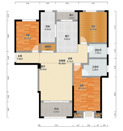 元泰未来城精装三房全屋中央空调南北通透出租