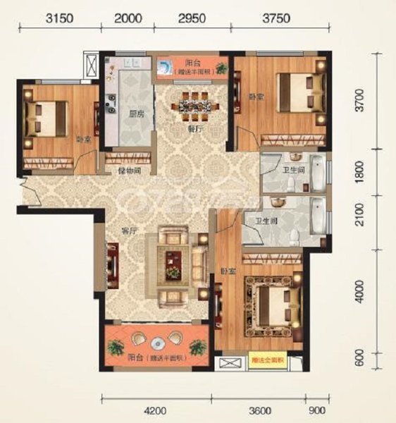元泰未来城.毛坯边户三房.南北通透.看房方便