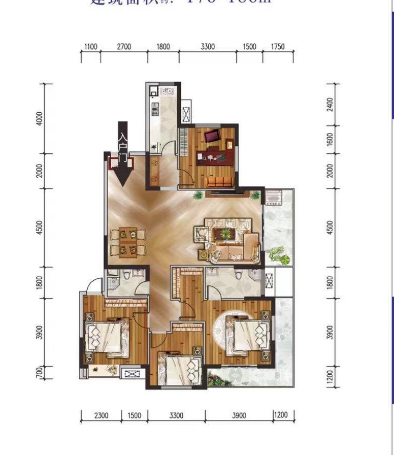 元泰未来城170平大平层双阳台设计6500临湖有钥匙诚心出售