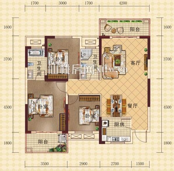 城南好房推荐新城一号新街毛坯三房南北通透户型看房方便