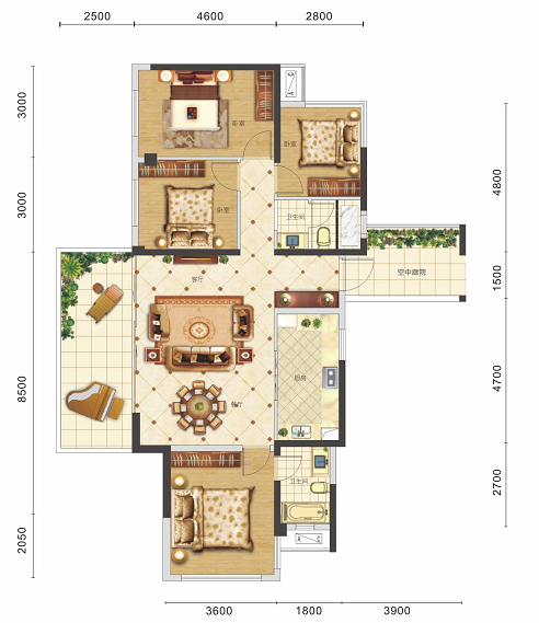 126㎡你能想到的是几房?