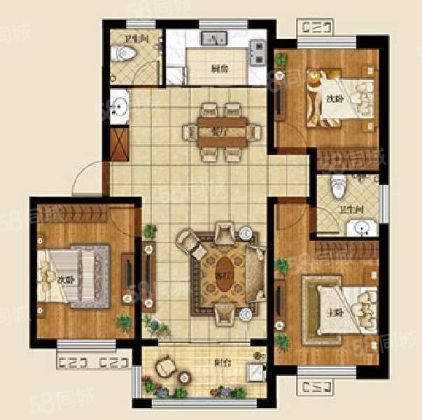 新城一号小三房毛坯正满两年6200元/平