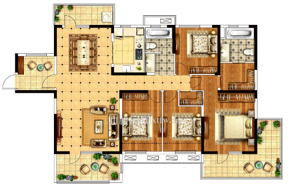 满庭春毛坯四房带供暖湖景房3阳台好楼层看房方便