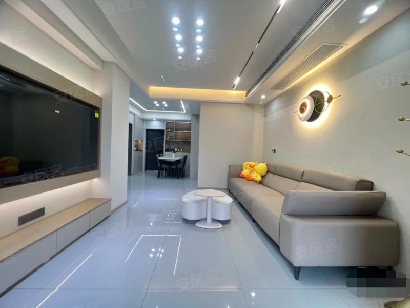 鸿昇现代城，全新装修，精装2房2卫，实验五小新三中 ​，满五，好楼层，全屋品牌