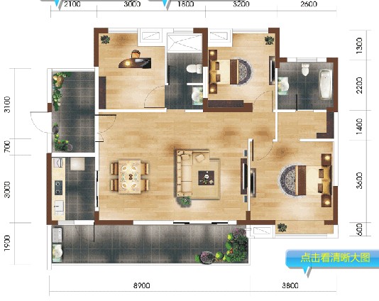 商品房出租家电齐全，拎包入住！