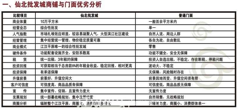 仙北批发城投资类比