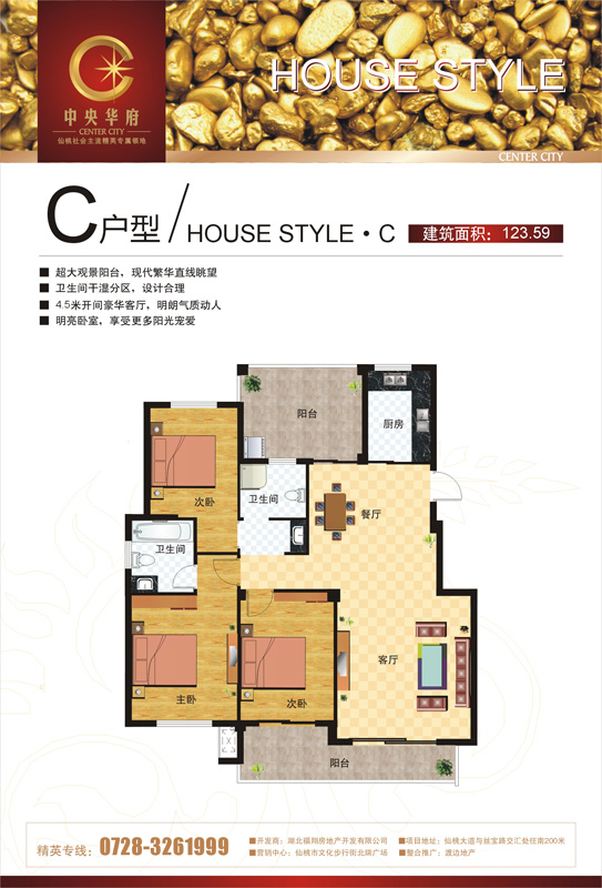 中央华府2号楼C户型