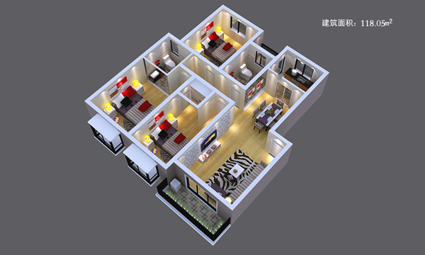 沔阳洲花园B户型