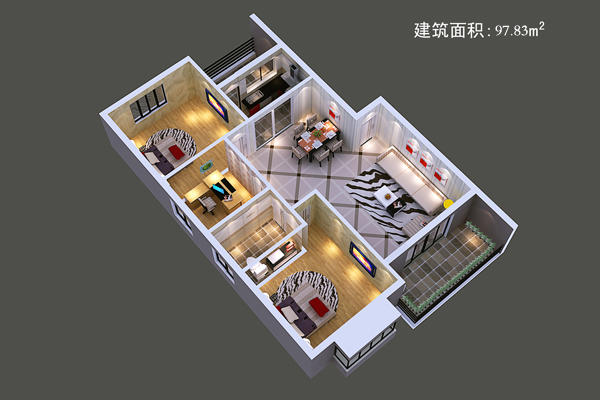 沔阳洲花园A户型