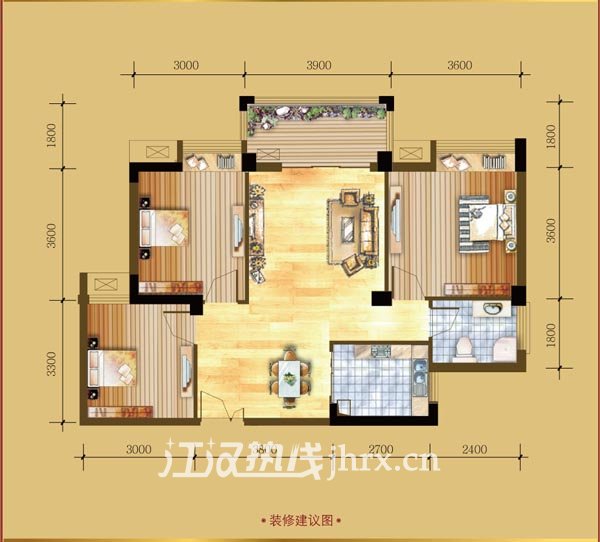 香岸华府二期3b户型