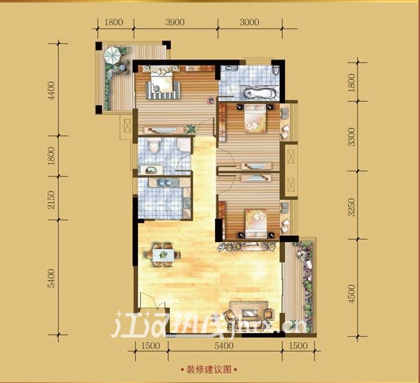 香岸华府二期3a户型