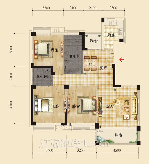 香岸华府二期7A户型