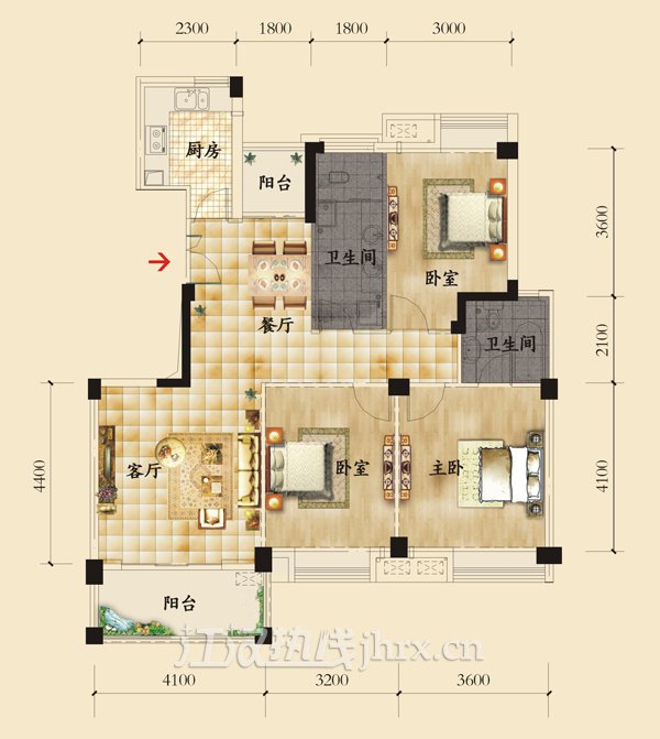 香岸华府二期7B户型