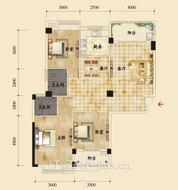 香岸华府二期B1户型