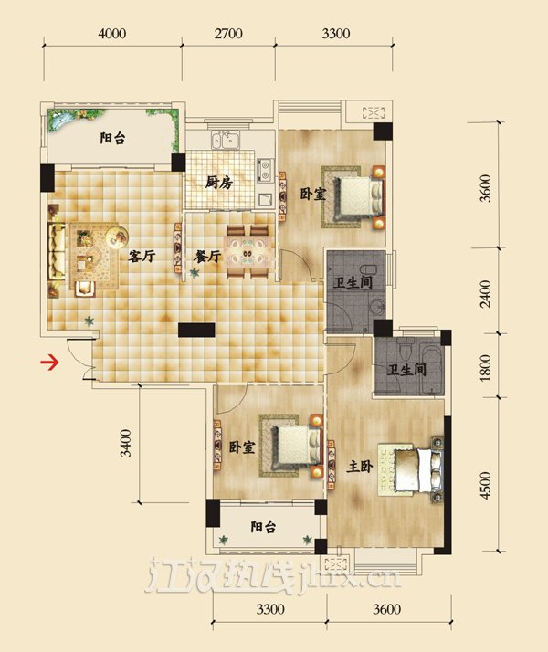 香岸华府二期B2户型