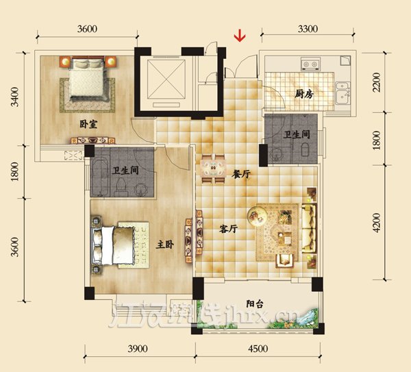 香岸华府二期B3户型