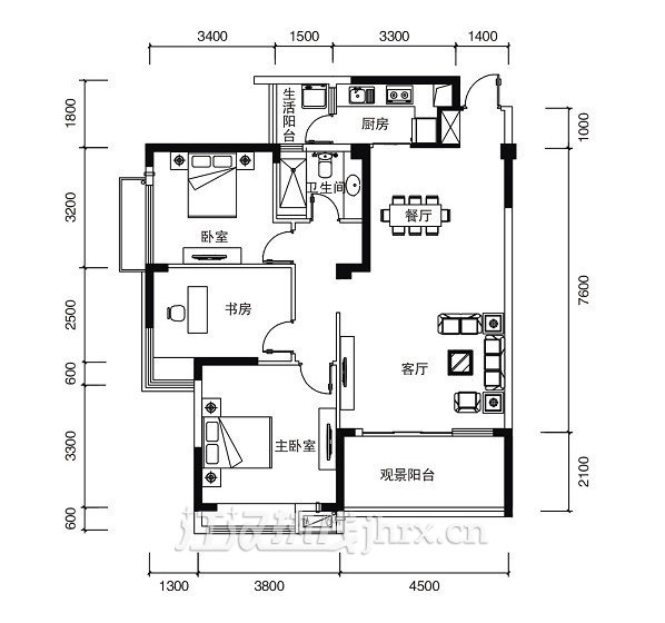 仙桃·福星城B4户型 