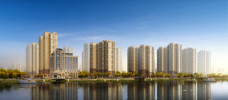 沿河透视图