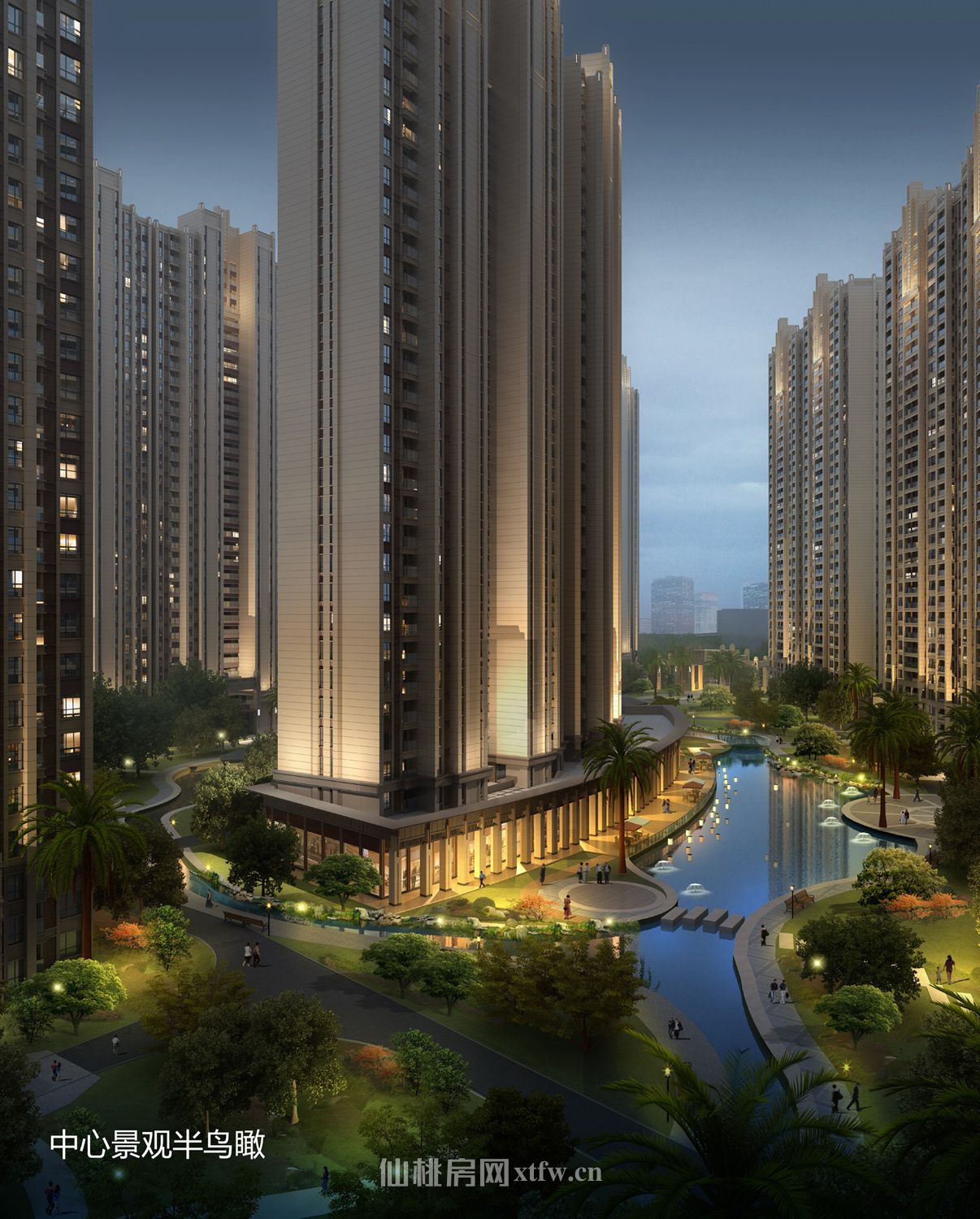 中心景观半鸟瞰