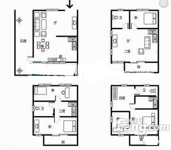 绿地华庭联排别墅 装修后面带温馨庭院看中即签证件满两年