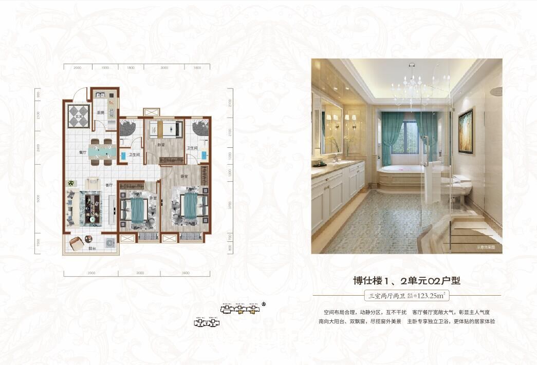 鸣森·学府名都博仕楼1、2单元02户型