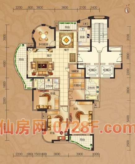 御台公馆毛坯大四房楼层好格局好另外带车位诚意出售大平层