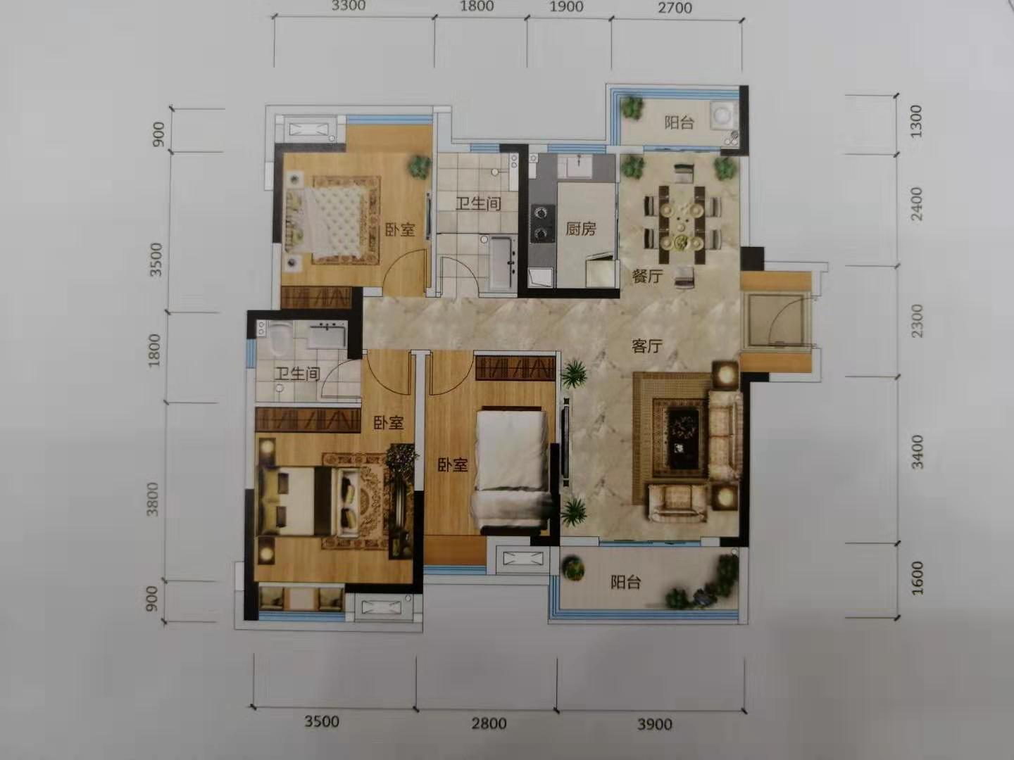 鸿昇现代城二期仙桃 旁新妇幼对面108平/118平10000抵30000