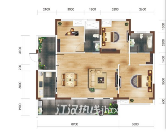 新天地沃尔玛旁边田园国际精装修3室南北通透诚心出售