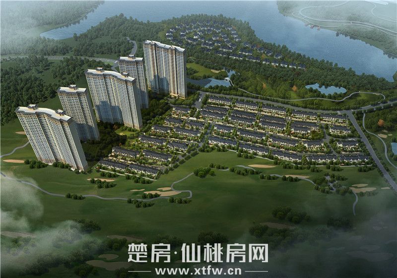 天屿湖国际休闲社区鸟瞰图