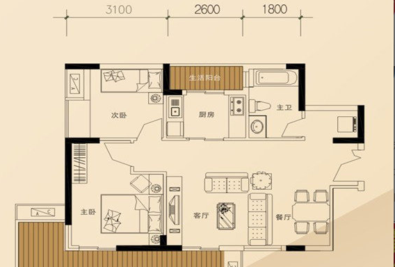 城南福星城好的楼层毛坯大三房送车位采光通透看房方便