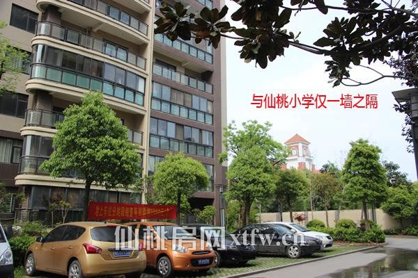 中央华府小区与仙桃小学一墙之隔