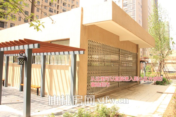 六号楼前的小广场旁有直接通往小区外富迪的通道