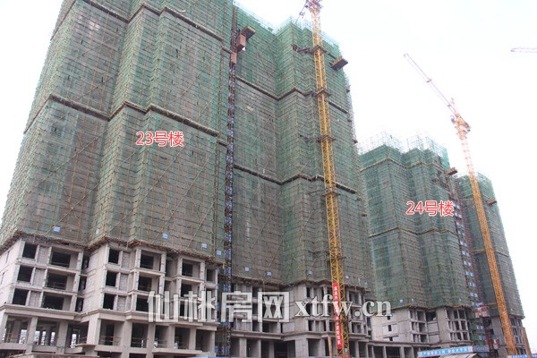 23、24号楼即将封顶，楼栋主体已建至80%
