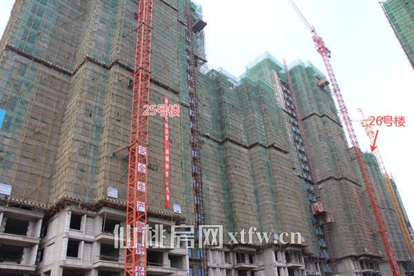 25、26号楼即将封顶，楼栋主体已建至80%