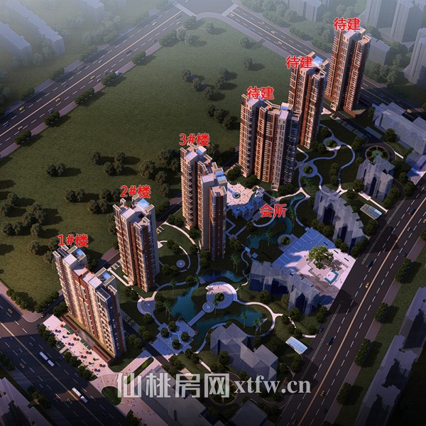 鸿昇·现代城4月工程进度 小区绿化春意盎然