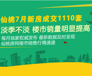 仙桃7月新房成交1110套 楼市销量明显提高
