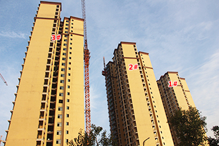 新城壹号五期12月进度 多数楼栋外立面已完工