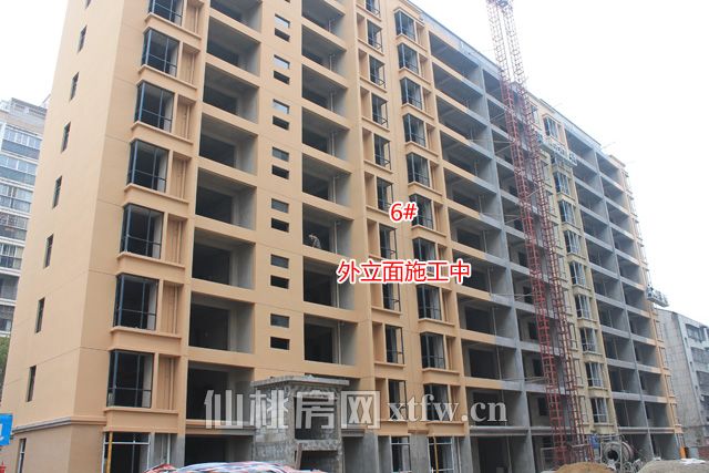鸣宇锦程二期3月工程进度：外立面施工中
