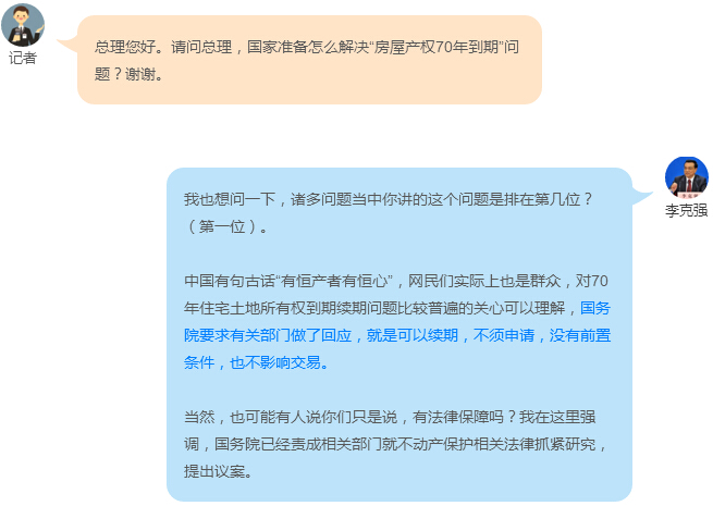 终于定了 房产70年到期后无条件续期!