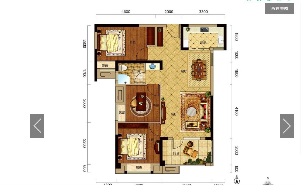 满庭春.毛坯大三房.户型好.证件满二