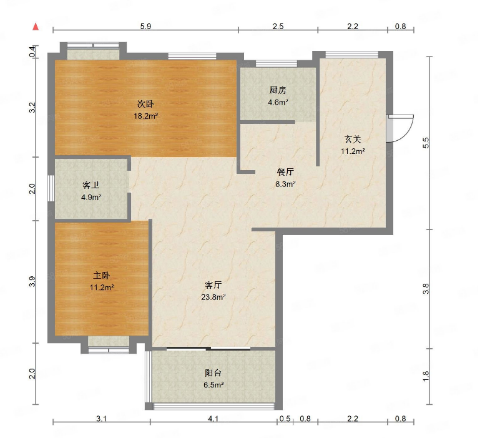 三丰鼎城毛坯小三房中间楼层满2看房有钥匙