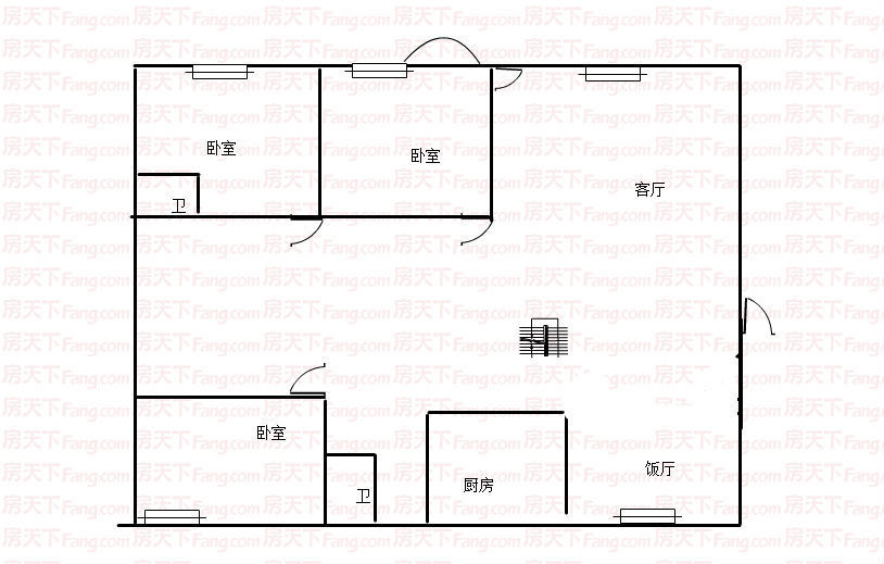 西桥德美花园毛坯3房3厅2卫证满二年