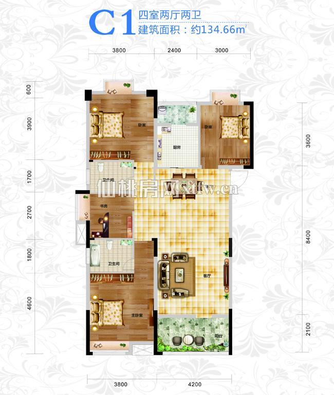 沔阳公馆精装大四房，成色新的吓人，手复22个单价近6700，小高层里面的中高层，采光视野到了深味，今年买了在这里过年和我做邻居