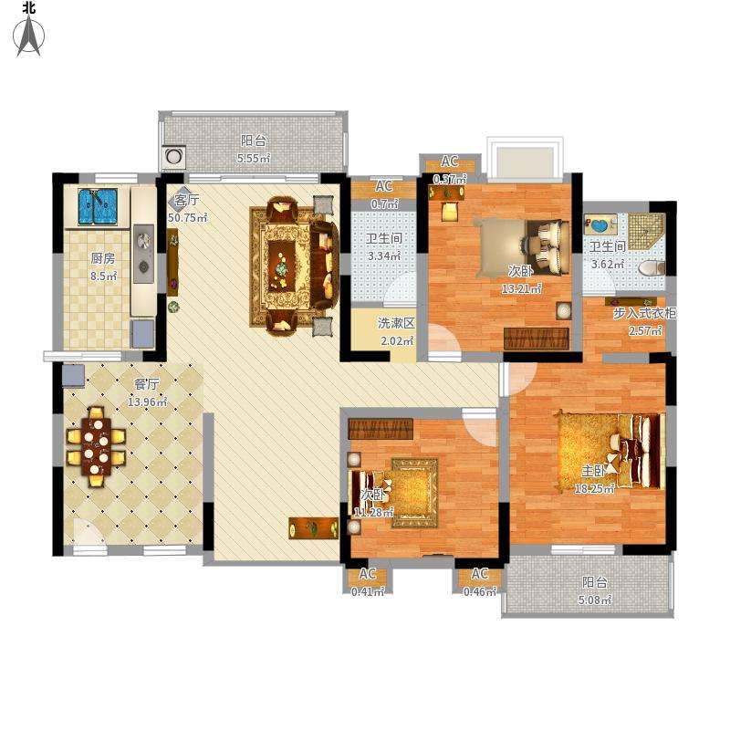 新城一号158平精装大三房（可改四房）楼层好装备保养新税费低南北通透