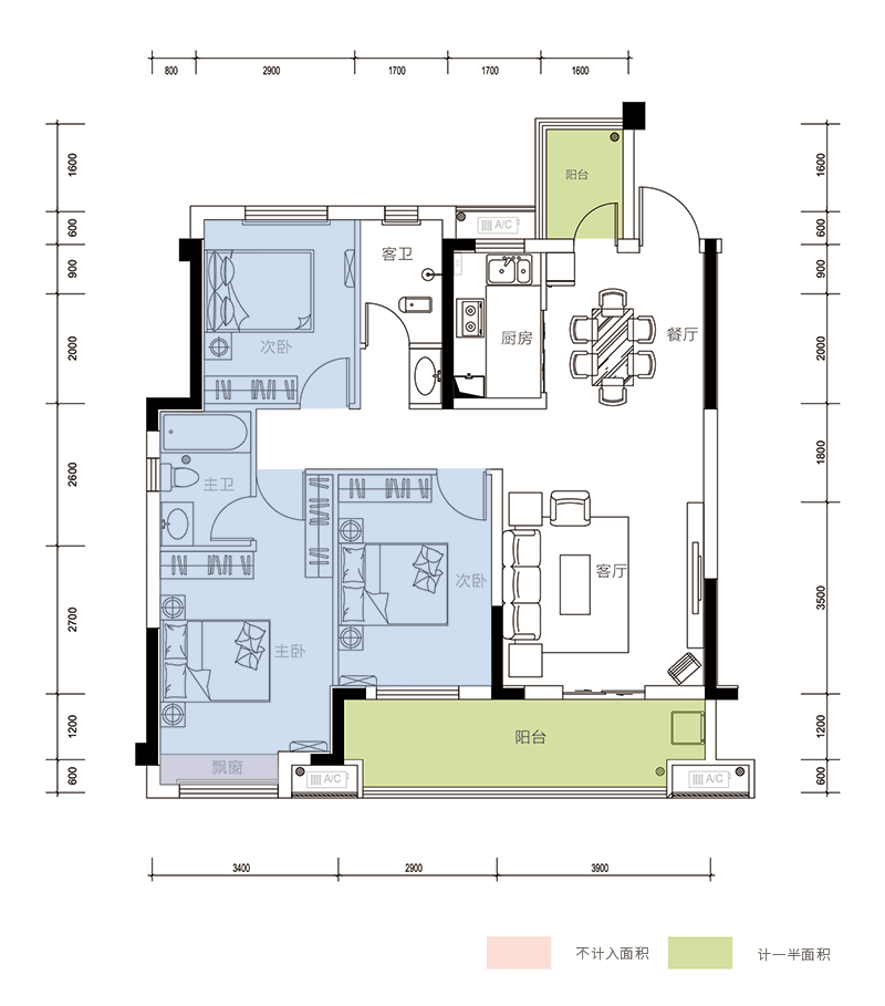 水云间丨建面约121㎡大三房 让生活更舒适